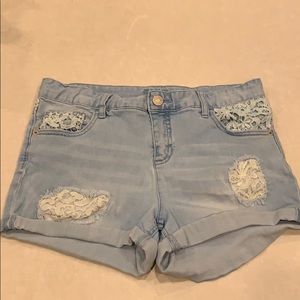 Justice lace cut outs Size 16 Plus shorts